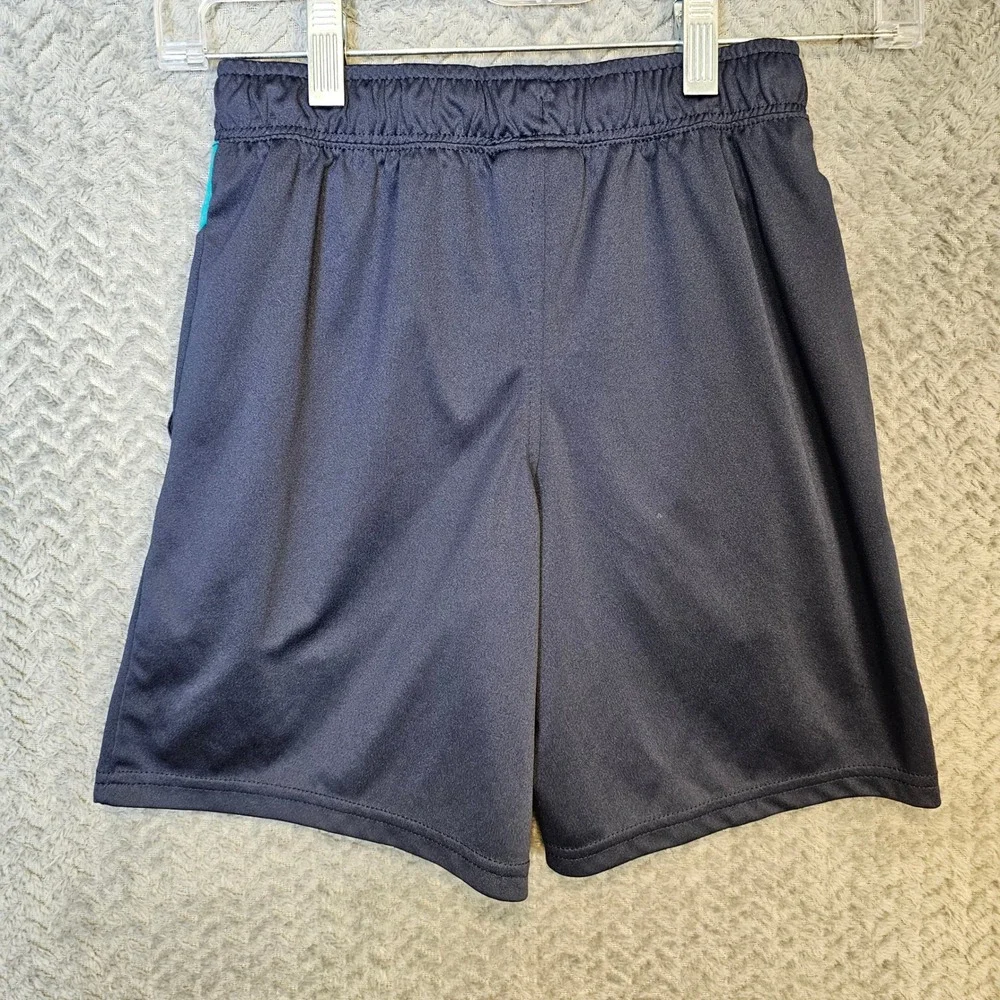 Vintage Umbro Kid Navy Blue Teal Athletic Soccer Shorts Size M 8 Pink Drawstring